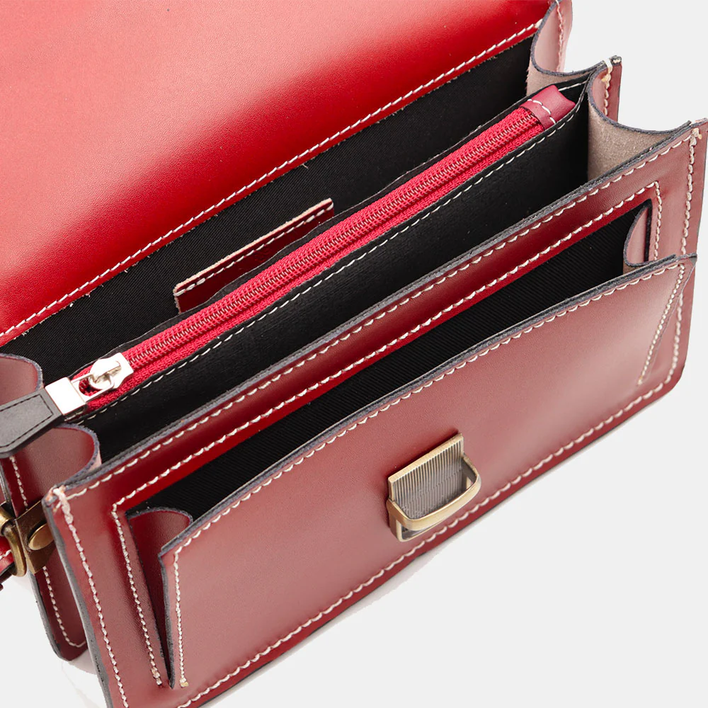 Beauty Uomo VIAVERDI Made in Italy in Pelle Rosso - Image 7