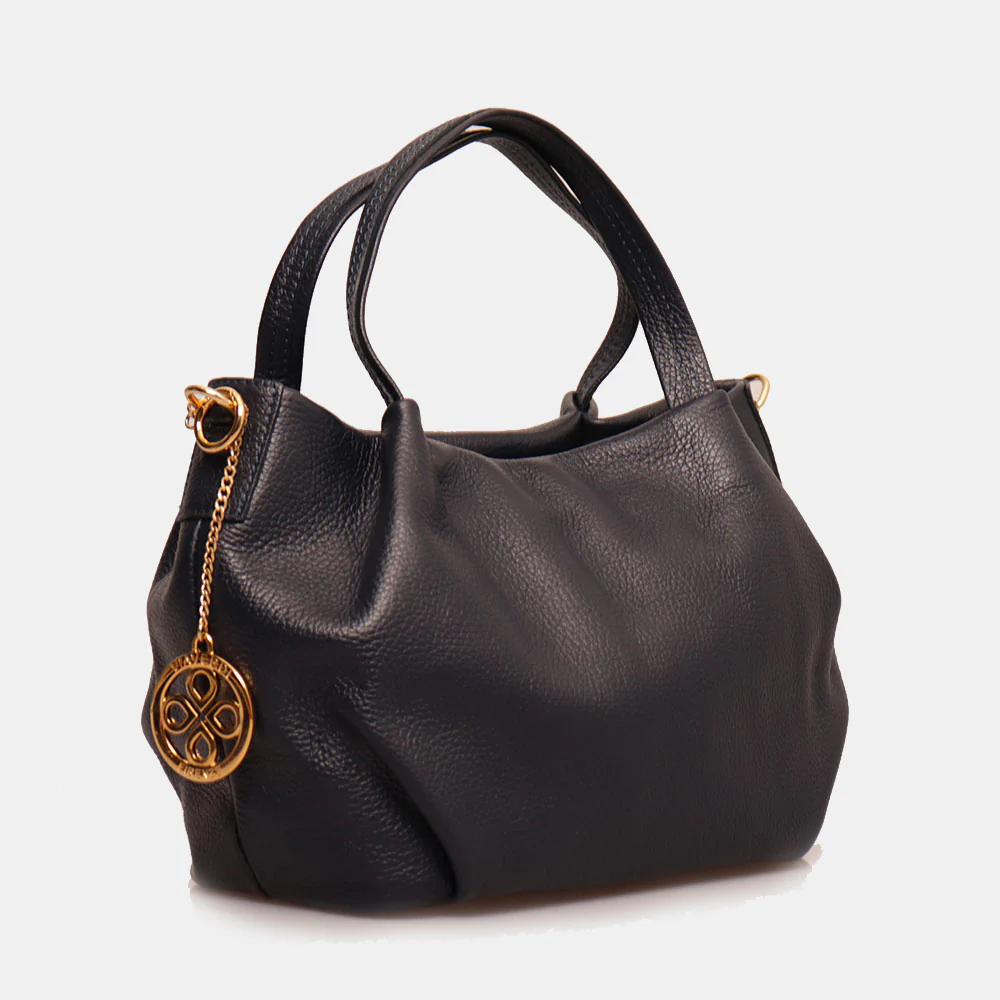 Borsa a Mano con Tracolla VIAVERDI in Pelle Blu Made in Italy linea Castiglione - Image 3