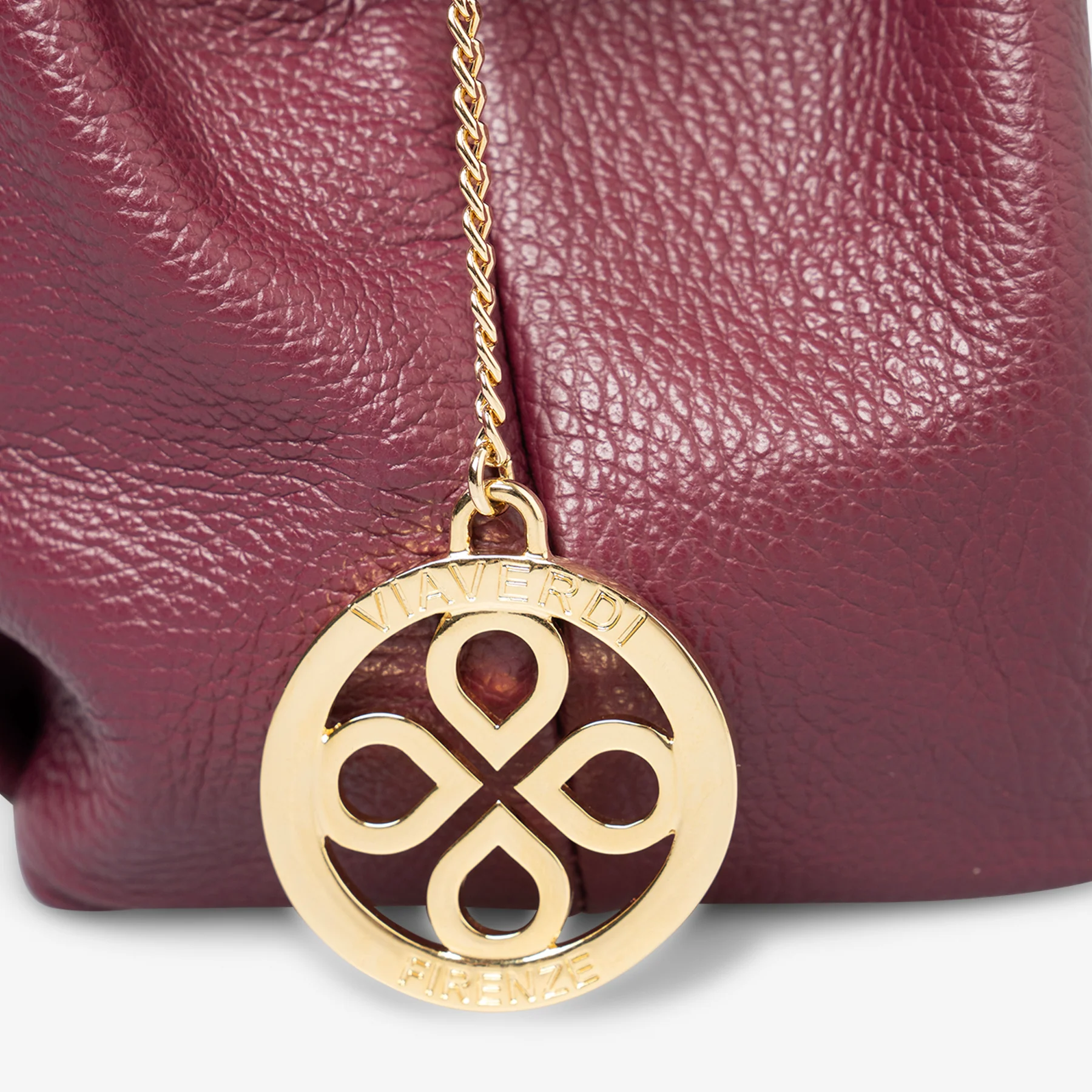 Borsa a Mano con Tracolla VIAVERDI in Pelle Bordeaux Made in Italy linea Castiglione - Image 3