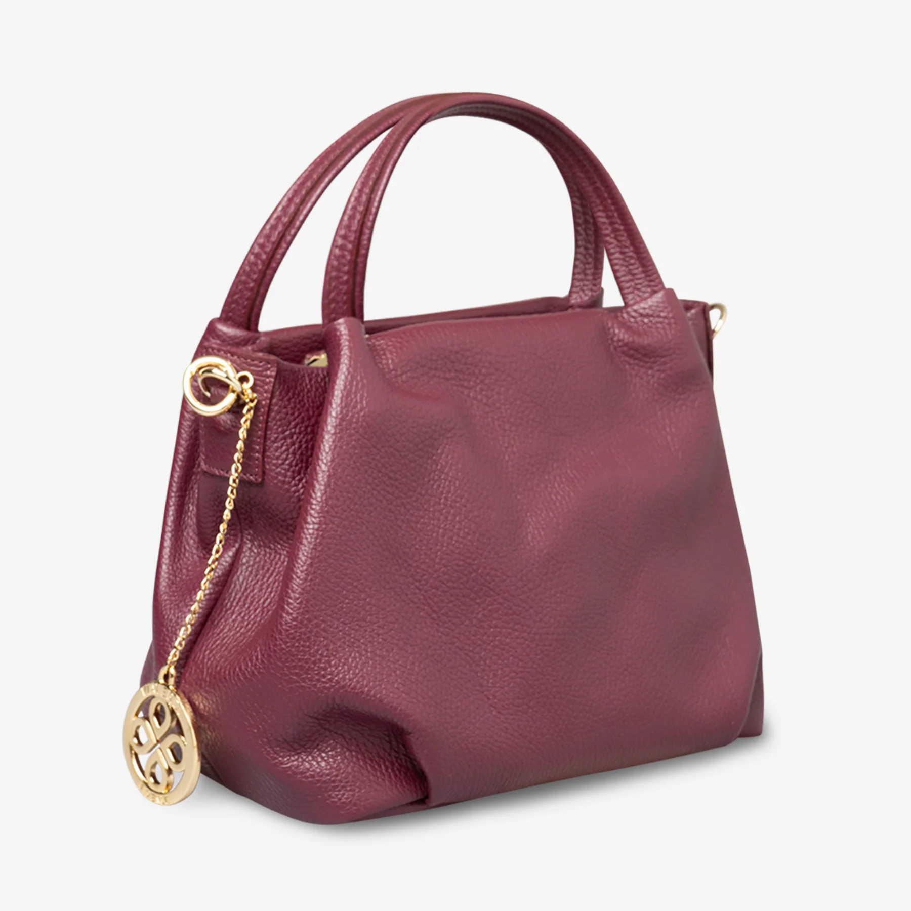 Borsa a Mano con Tracolla VIAVERDI in Pelle Bordeaux Made in Italy linea Castiglione - Image 5