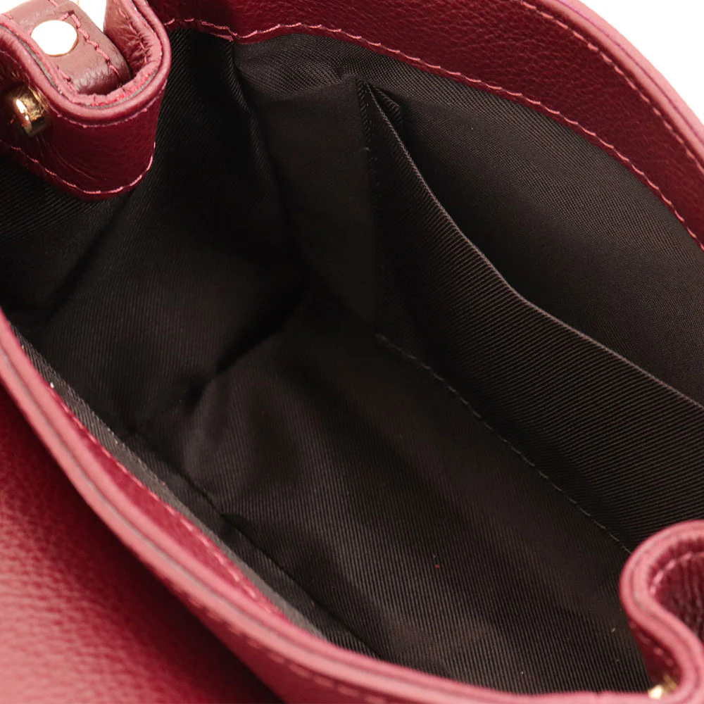 Borsa a Mano con Tracolla VIAVERDI in Pelle Bordeaux Made in Italy linea Fiesole - Image 9