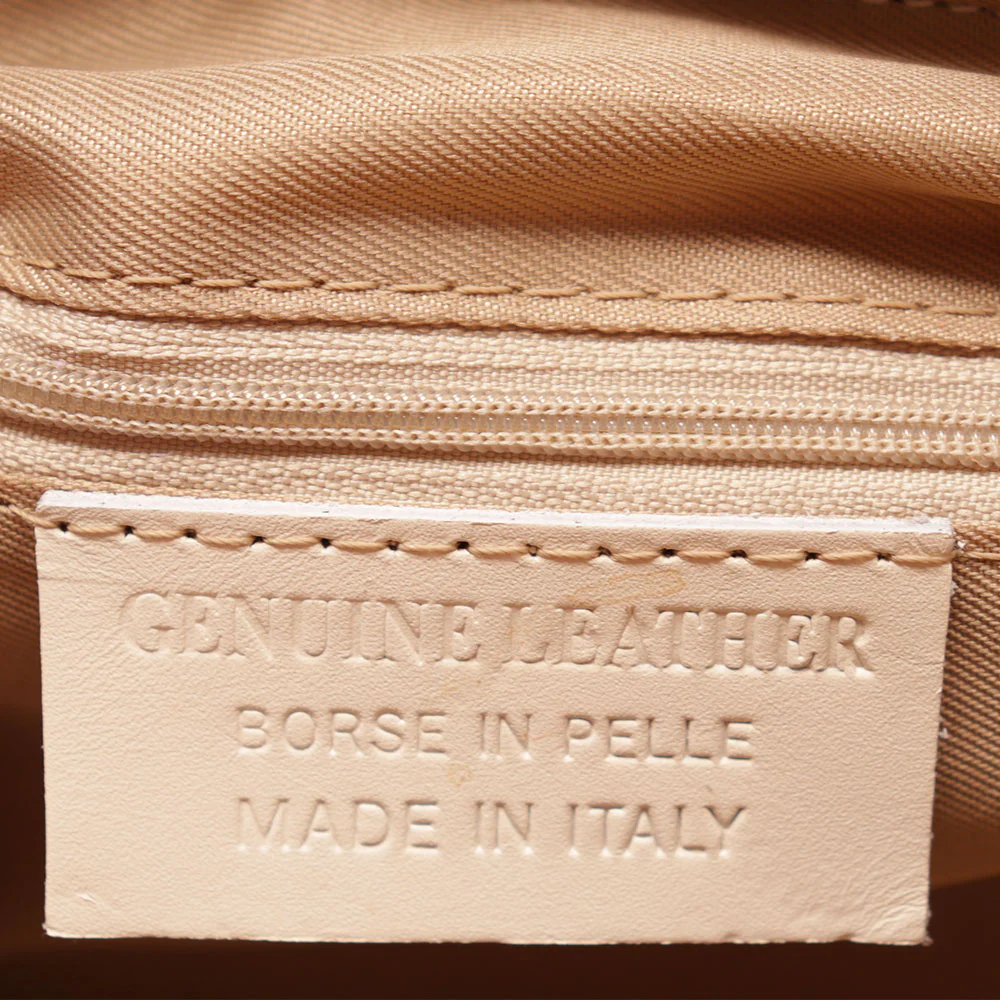 Borsa a Mano con Tracolla VIAVERDI in Pelle Cipria Made in Italy linea Castiglione - Image 8