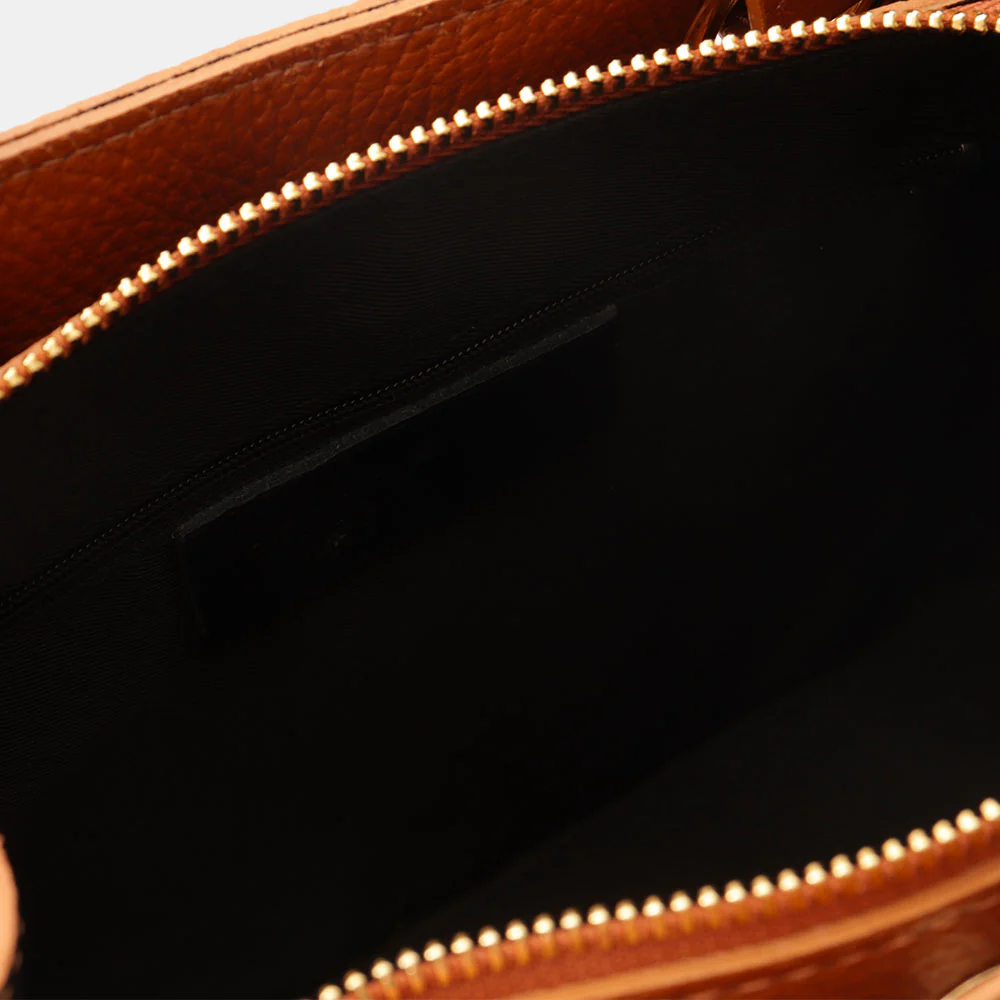 Borsa a Mano VIAVERDI in Pelle color Cuoio Made in Italy - Image 8