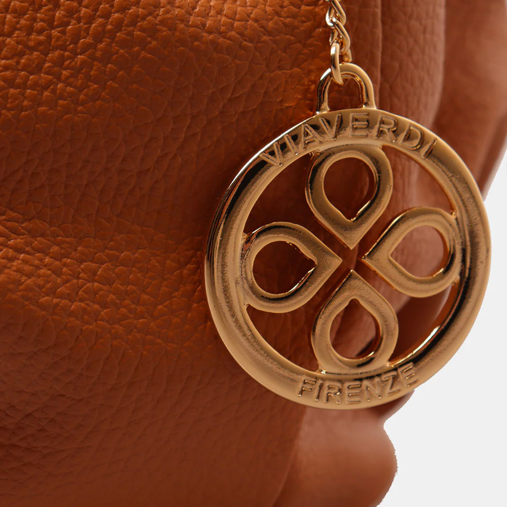 Borsa a Mano con Tracolla VIAVERDI in Pelle Cuoio Made in Italy linea Castiglione - Image 8