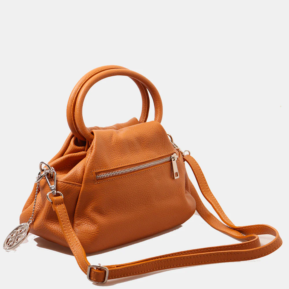 Borsa a Mano con Tracolla VIAVERDI in Pelle Cuoio Made in Italy linea Certaldo - Image 7