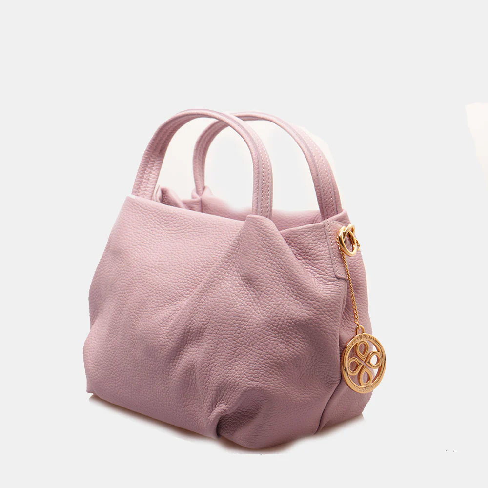 Borsa a Mano con Tracolla VIAVERDI in Pelle Lilla Made in Italy linea Castiglione - Image 3