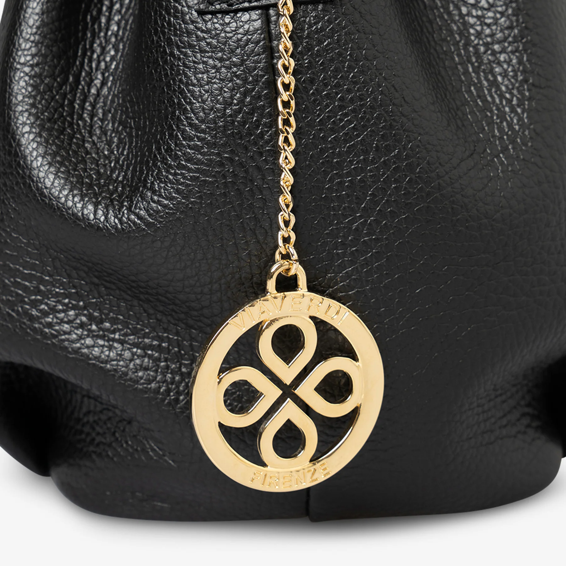 Borsa a Mano con Tracolla VIAVERDI in Pelle Nera Made in Italy linea Castiglione - Image 10