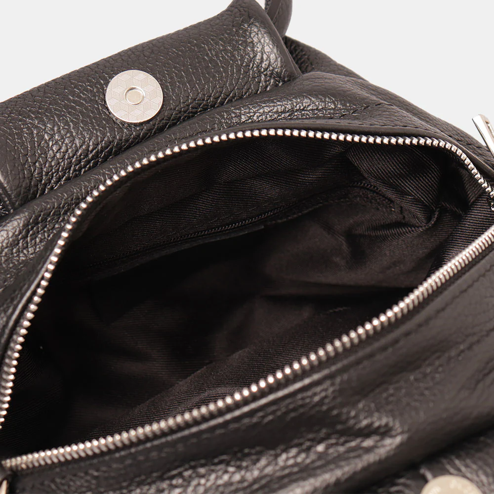 Borsa a Mano con Tracolla VIAVERDI in Pelle Nera Made in Italy linea Certaldo - Image 8