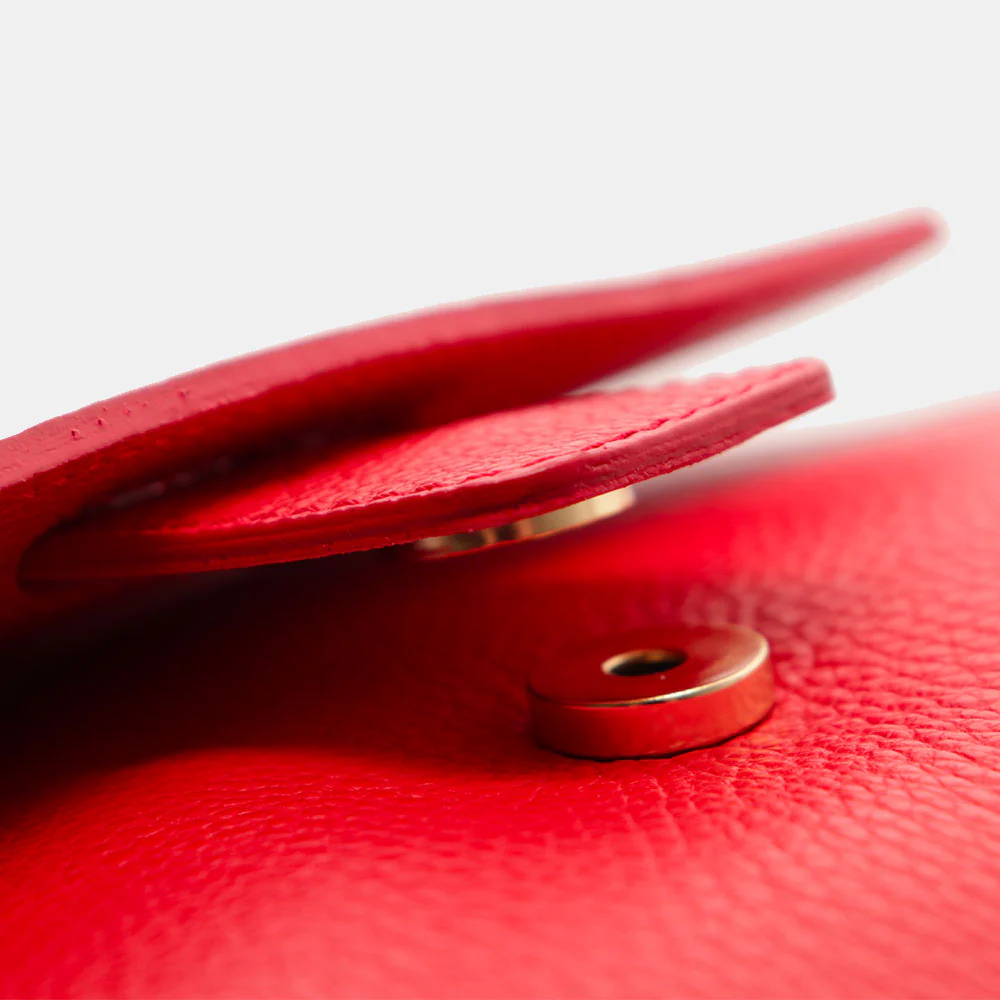 Borsa a Mano con Tracolla VIAVERDI in Pelle Rossa Made in Italy linea Fiesole - Image 7