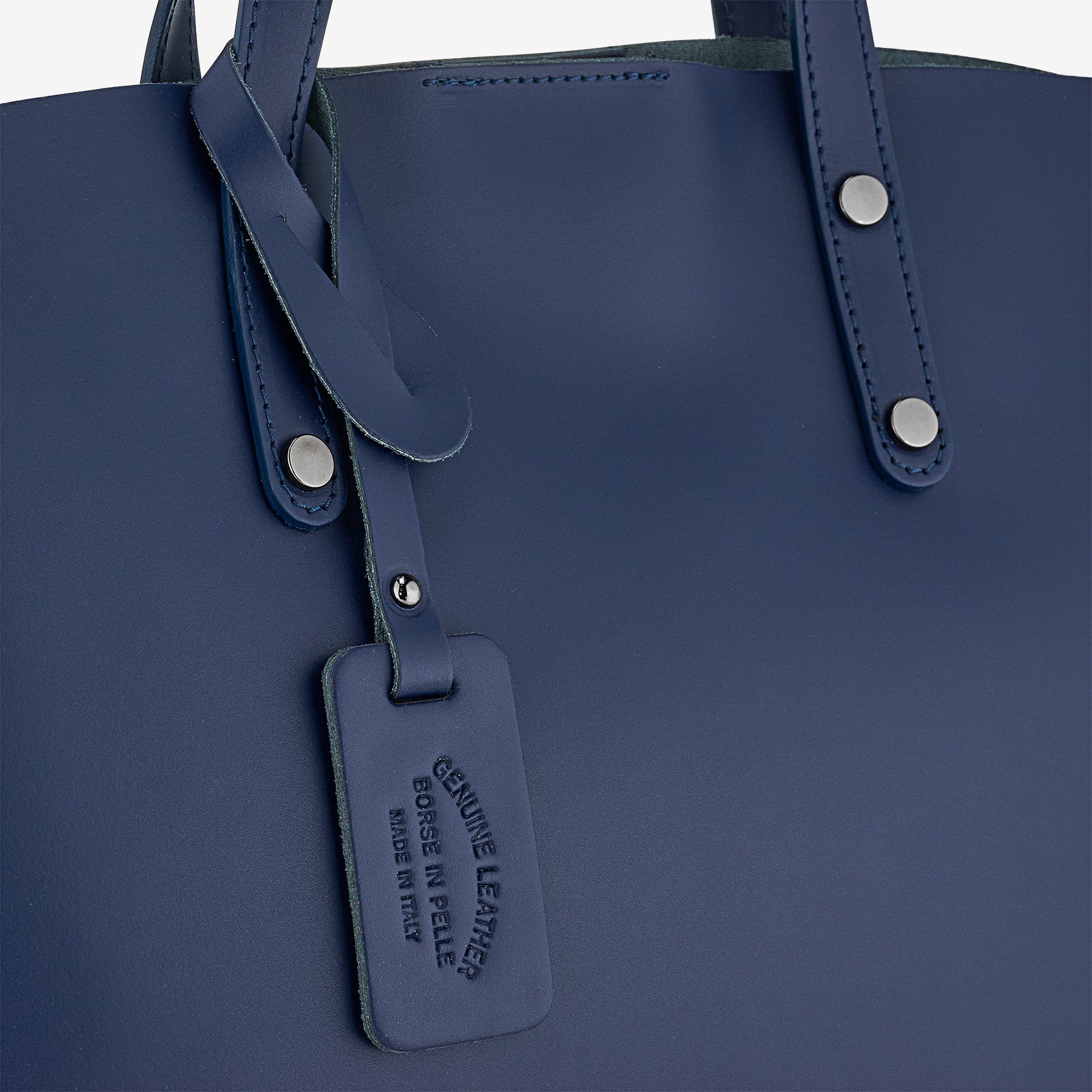 Borsa a Mano in Pelle Blu VIAVERDI Made in Italy - Image 4