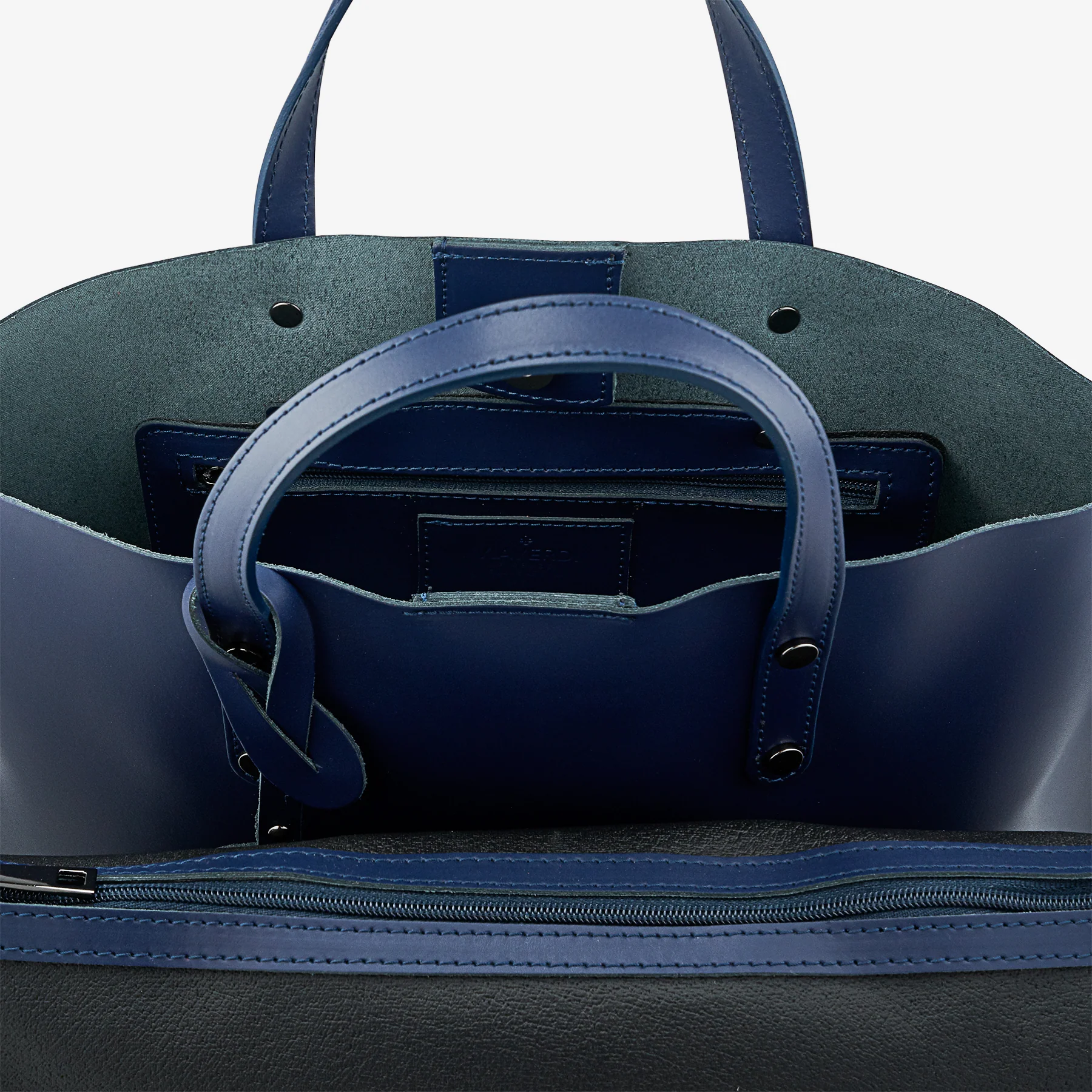 Borsa a Mano in Pelle Blu VIAVERDI Made in Italy - Image 5