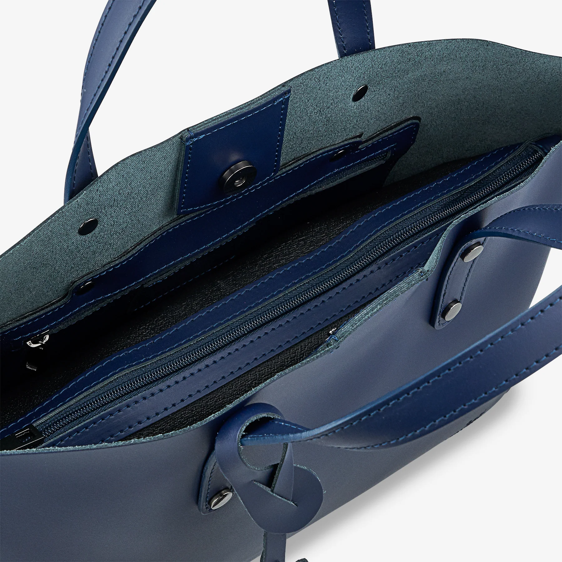 Borsa a Mano in Pelle Blu VIAVERDI Made in Italy - Image 6