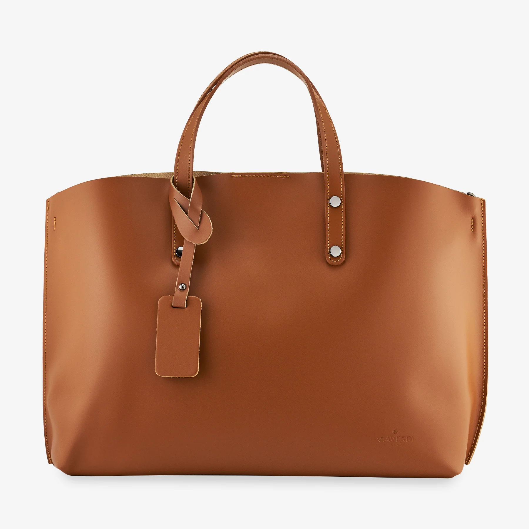 Borsa a Mano in Pelle Marrone VIAVERDI Made in Italy