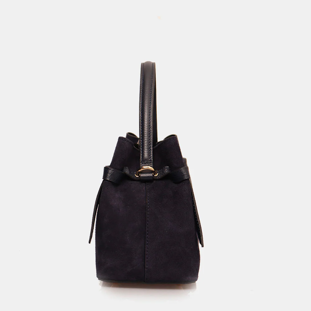 Borsa a Mano VIAVERDI in Camoscio Blu Made in Italy linea Castiglione - Image 3