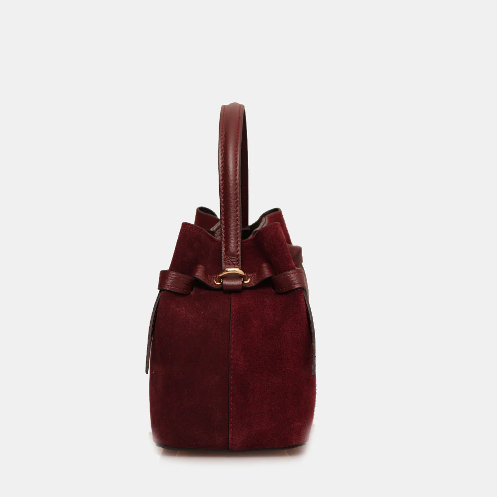Borsa a Mano VIAVERDI in Camoscio Bordeaux Made in Italy linea Castiglione - Image 3