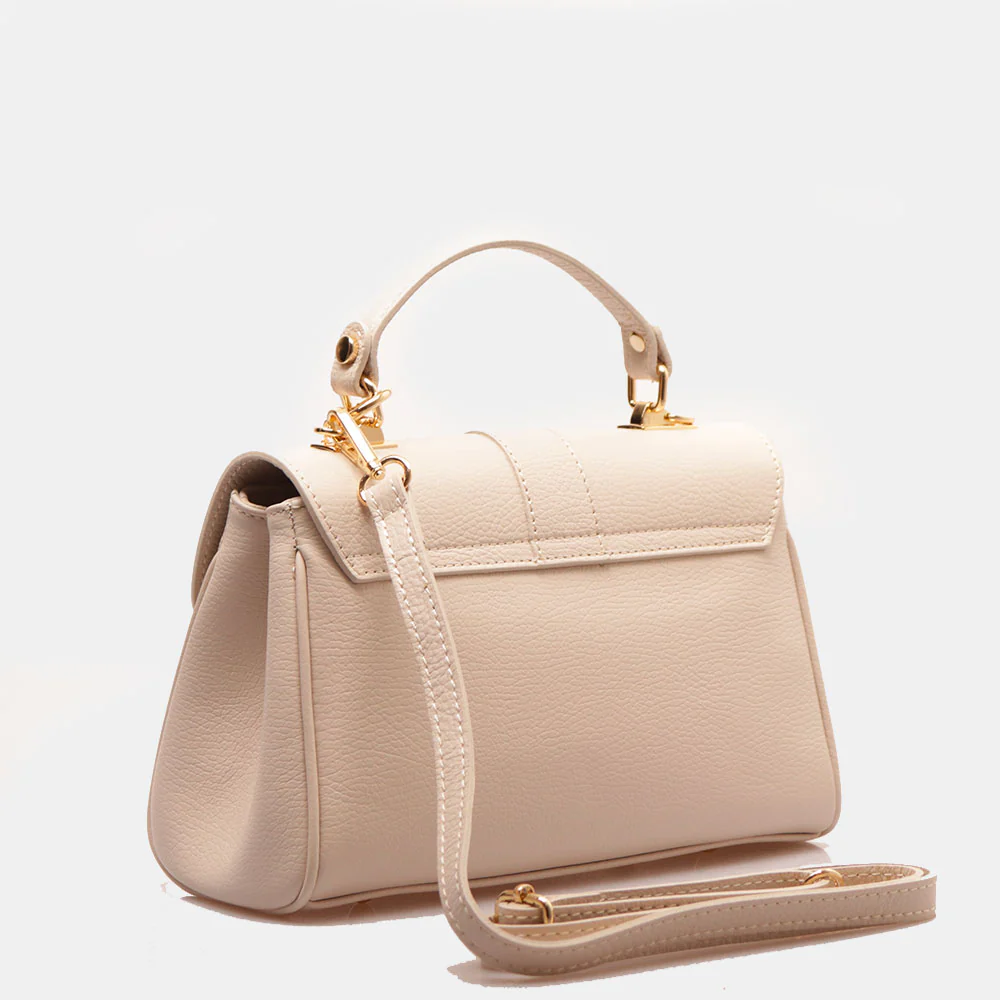 Borsa a Mano VIAVERDI in Pelle Beige Made in Italy linea Montalcino - Image 4