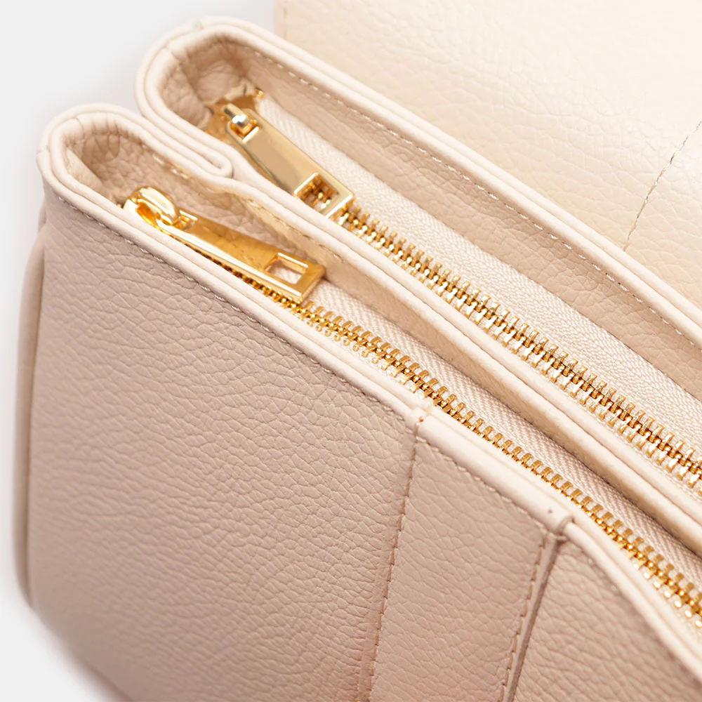 Borsa a Mano VIAVERDI in Pelle Beige Made in Italy linea Montalcino - Image 6