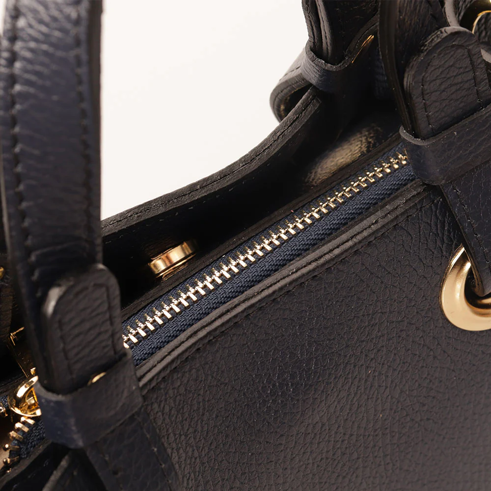 Borsa a Mano VIAVERDI in Pelle Blu Made in Italy - Image 7