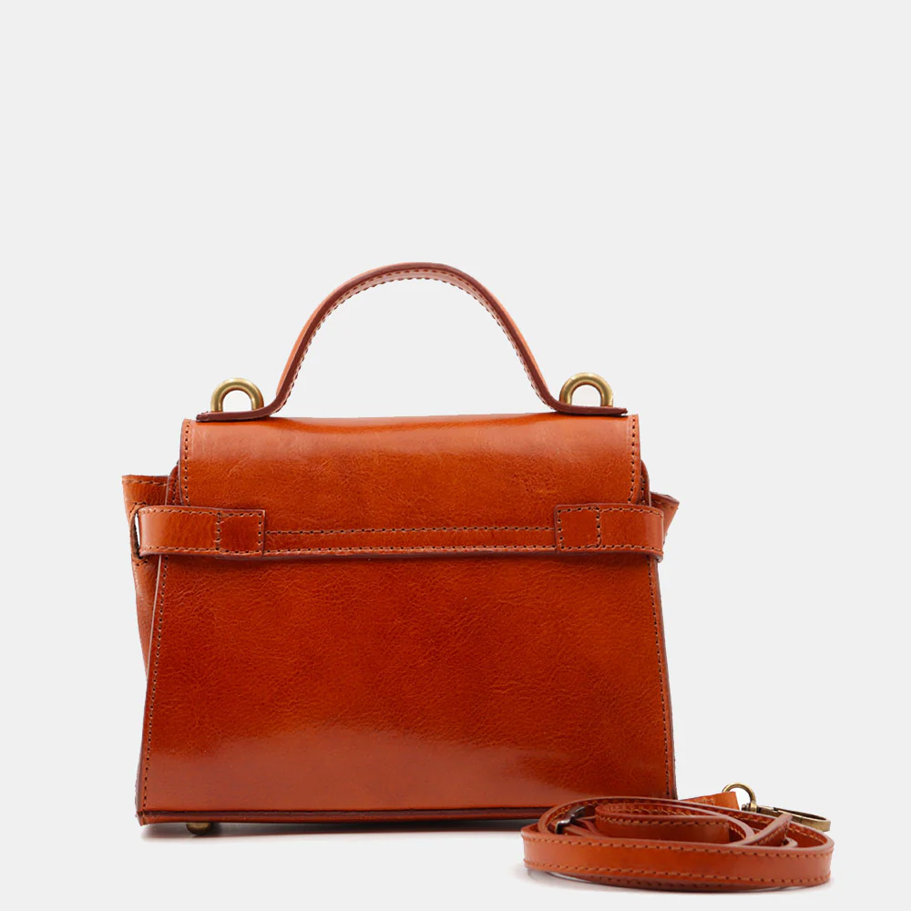 Borsa a Mano VIAVERDI in Pelle color Cuoio Made in Italy linea Firenze - Image 5