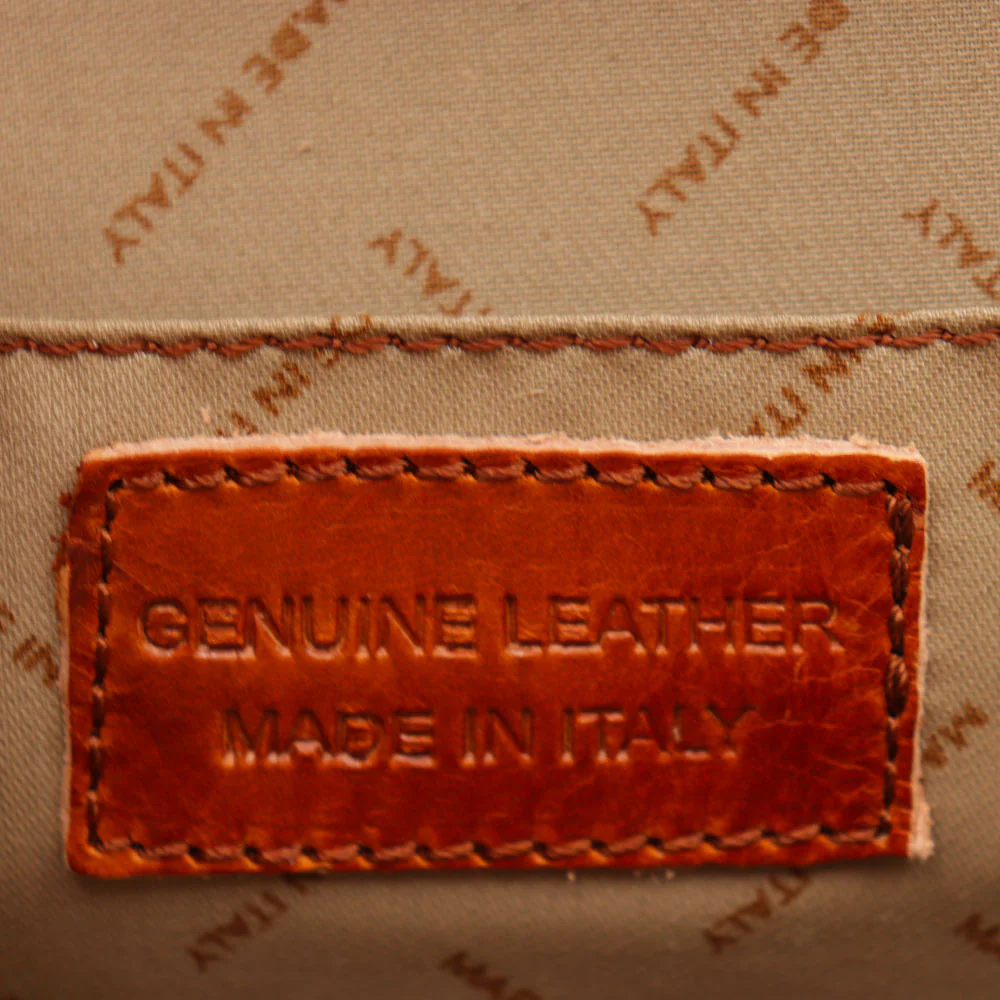 Borsa a Mano VIAVERDI in Pelle color Cuoio Made in Italy linea Firenze - Image 9