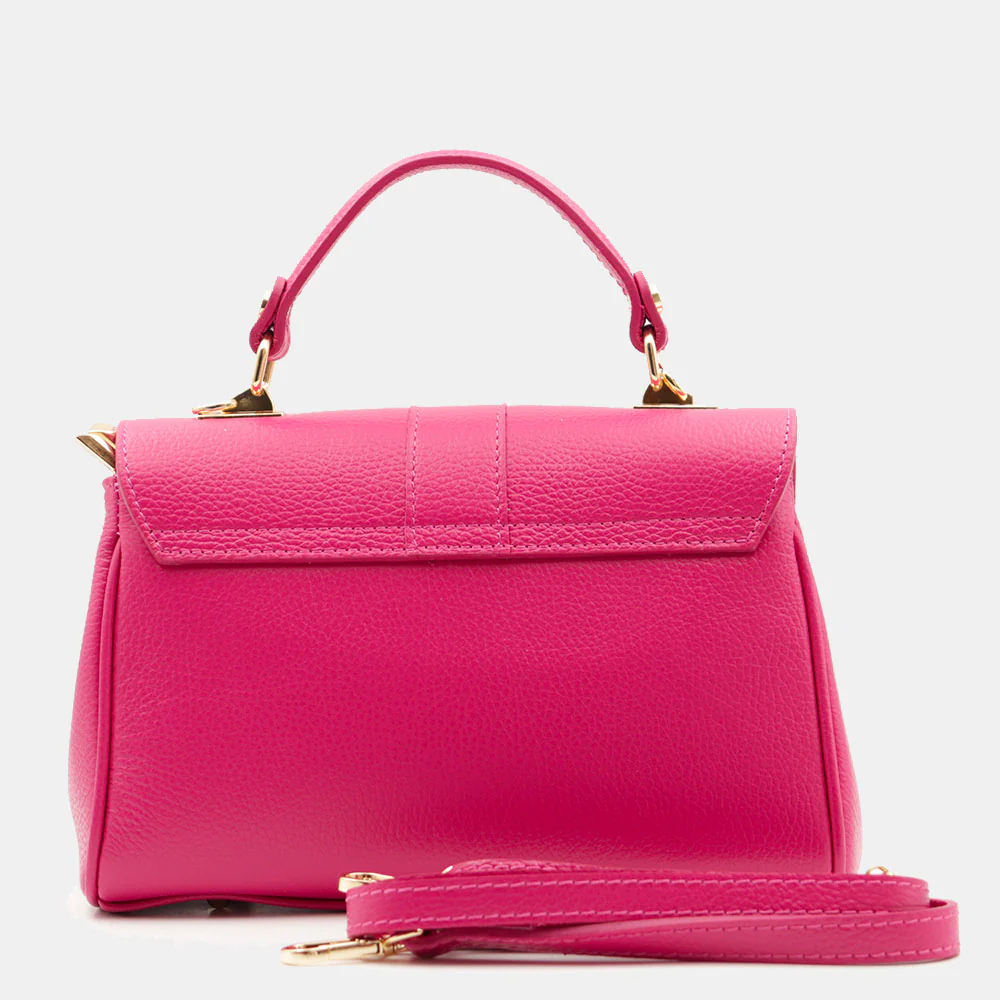 Borsa a Mano VIAVERDI in Pelle Fucsia Made in Italy linea Montalcino - Image 4