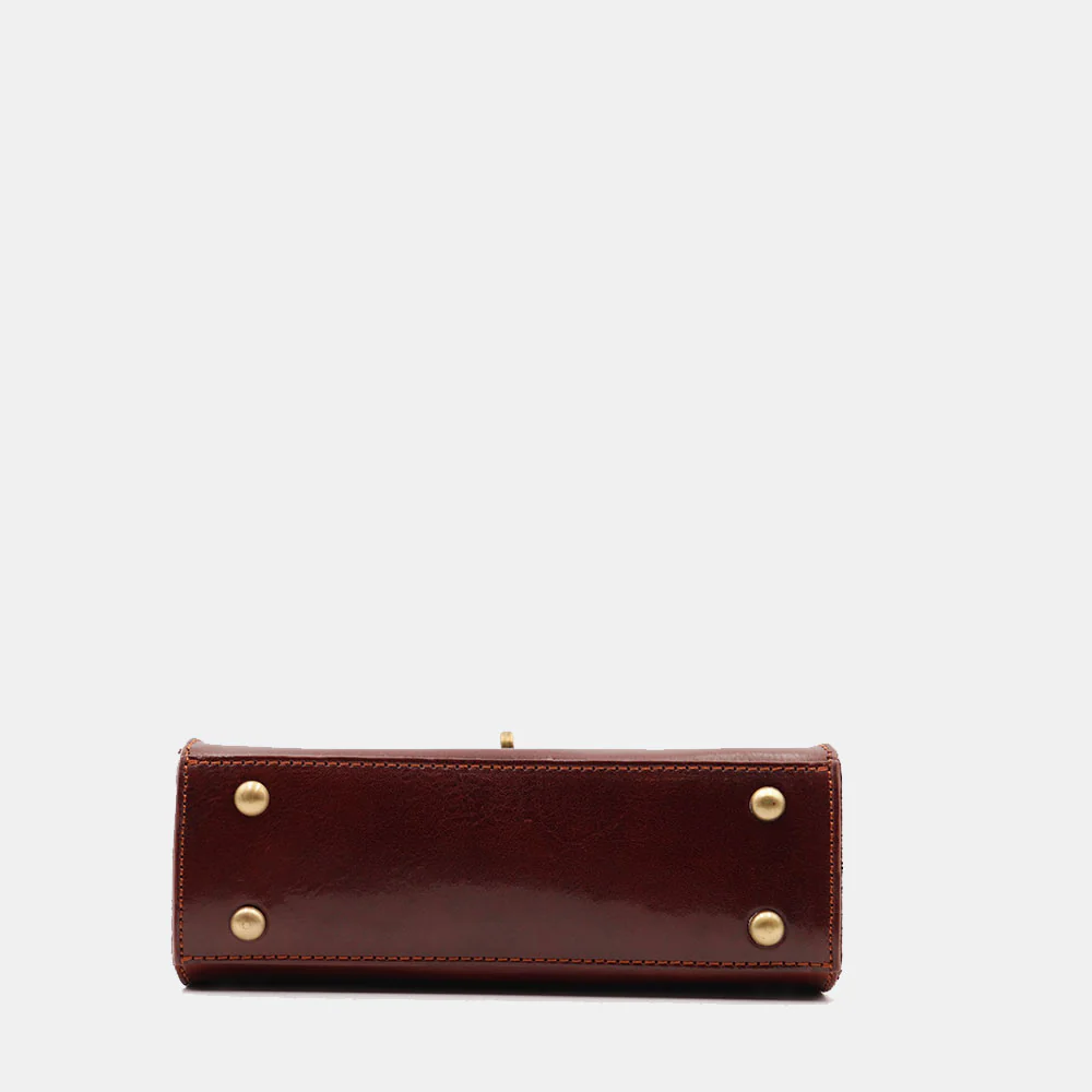 Borsa a Mano VIAVERDI in Pelle Marrone Made in Italy linea Firenze - Image 10