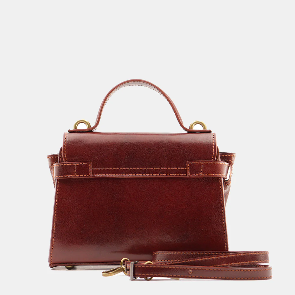 Borsa a Mano VIAVERDI in Pelle Marrone Made in Italy linea Firenze - Image 5