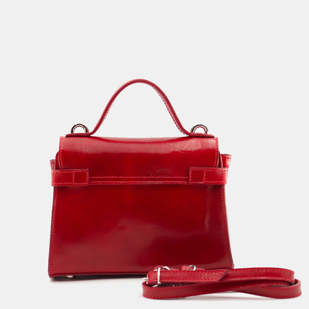 Borsa a Mano VIAVERDI in Pelle Rossa Made in Italy linea Firenze - Image 6