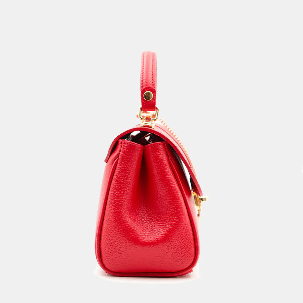 Borsa a Mano VIAVERDI in Pelle Rossa Made in Italy linea Montalcino - Image 6