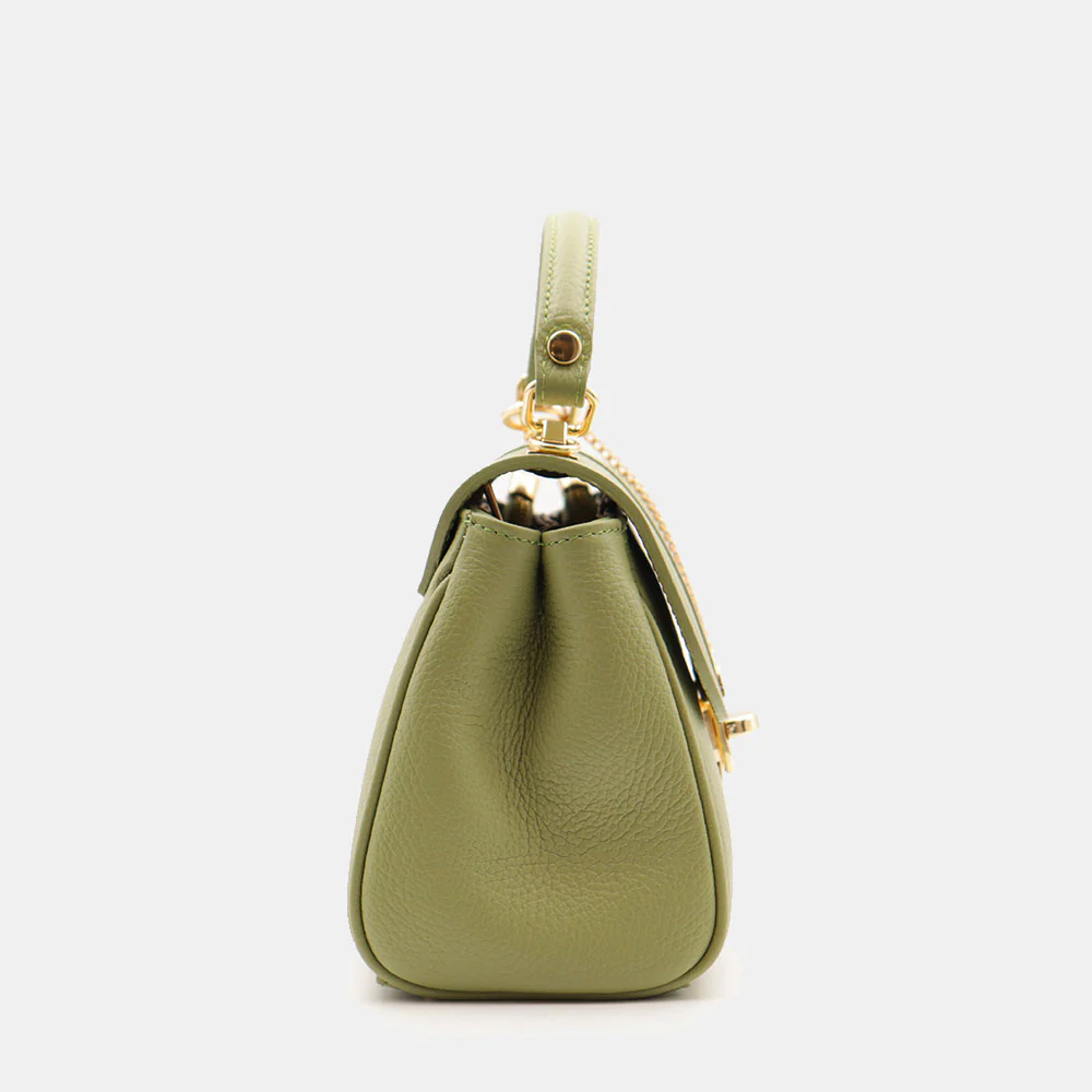 Borsa a Mano VIAVERDI in Pelle Verde Made in Italy linea Montalcino - Image 5