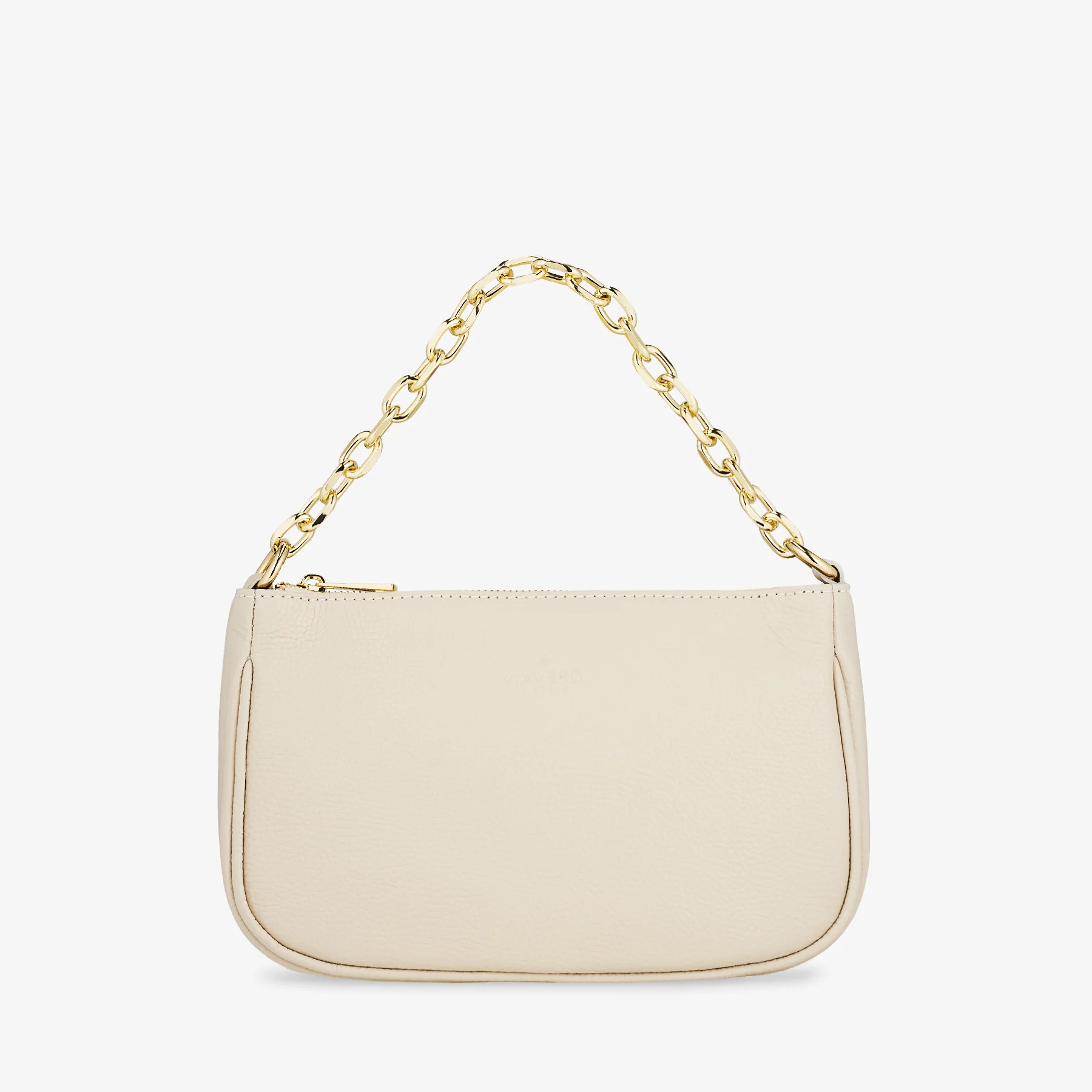 Borsa a Spalla in Pelle Avorio con Tracolla VIAVERDI Made in Italy - Image 3