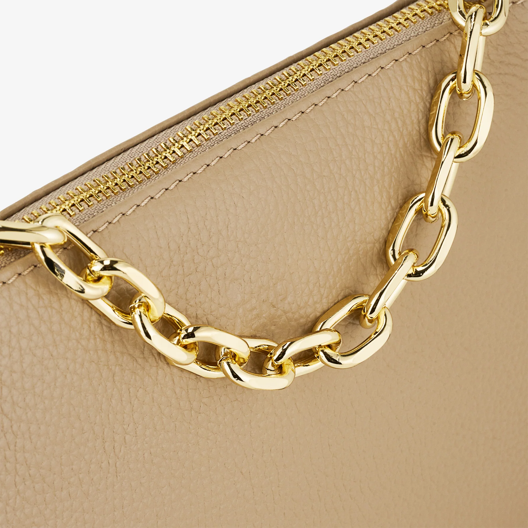 Borsa a Spalla in Pelle Beige con Tracolla VIAVERDI Made in Italy - Image 6