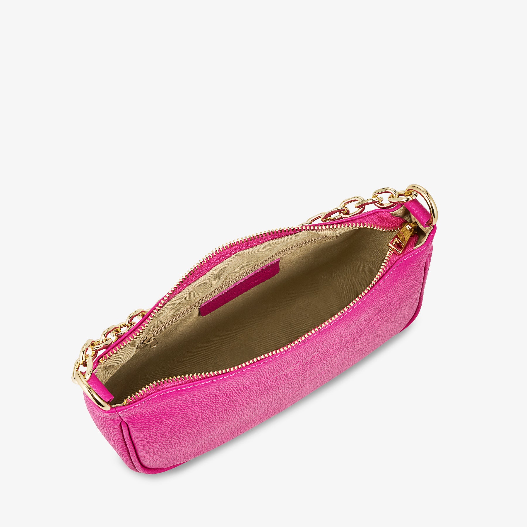 Borsa a Spalla in Pelle Fucsia con Tracolla VIAVERDI Made in Italy - Image 4