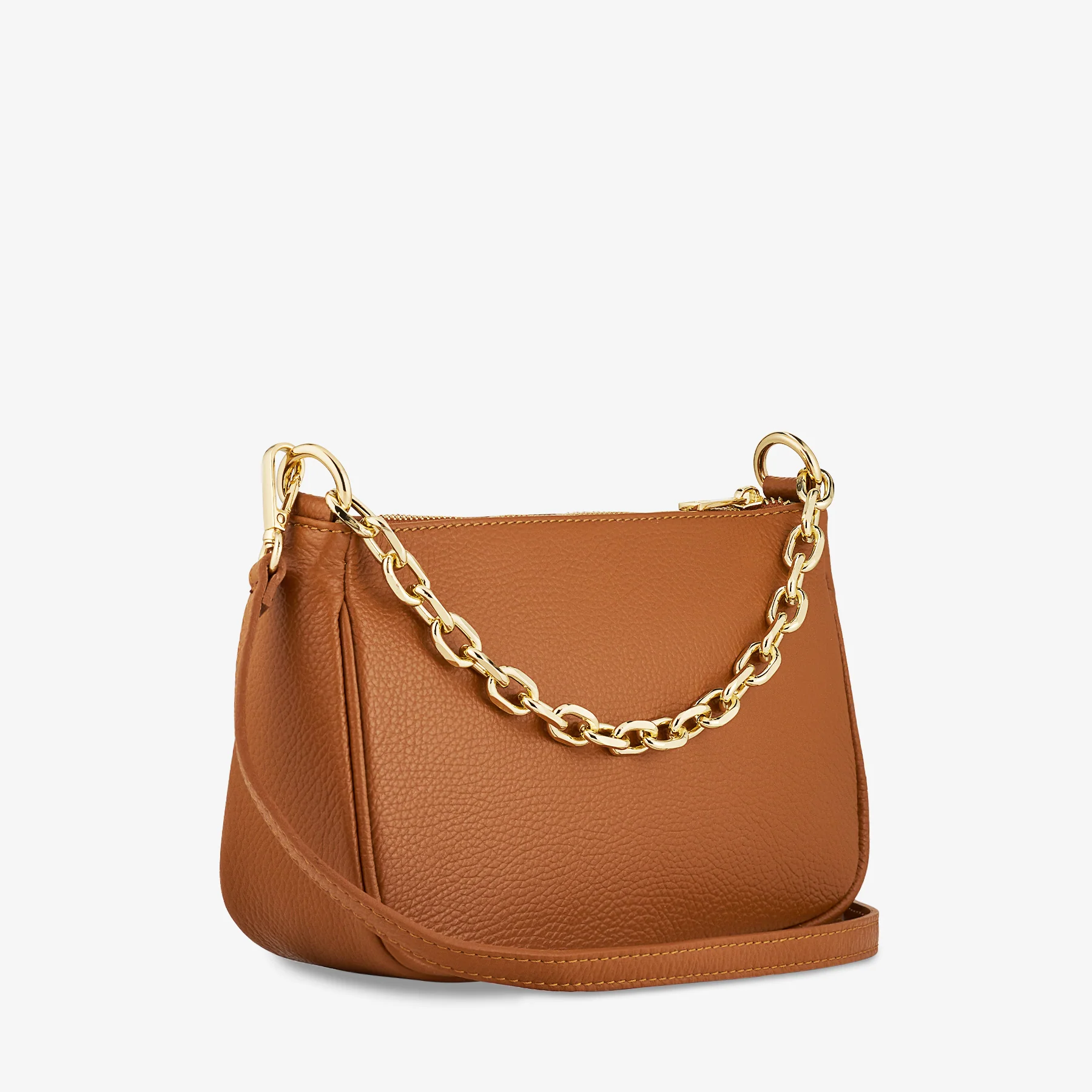 Borsa a Spalla in Pelle Marrone con Tracolla VIAVERDI Made in Italy - Image 6