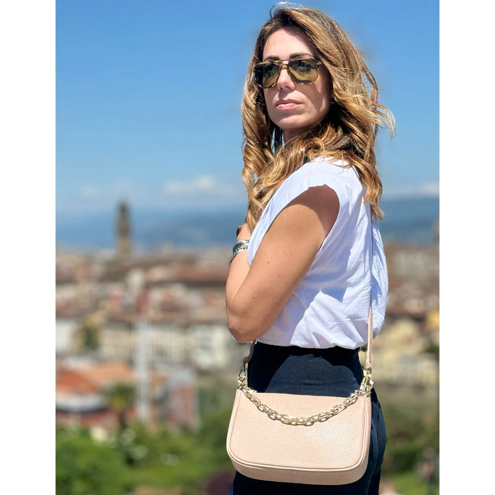 Borsa a Spalla in Pelle Rossa con Tracolla VIAVERDI Made in Italy - Image 8