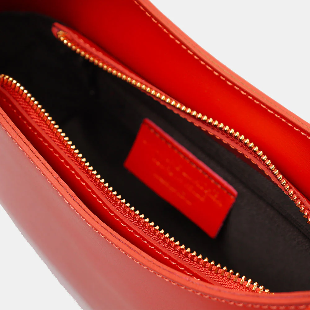 Borsa a Spalla VIAVERDI in Pelle Arancio Made in Italy linea Certaldo - Image 7