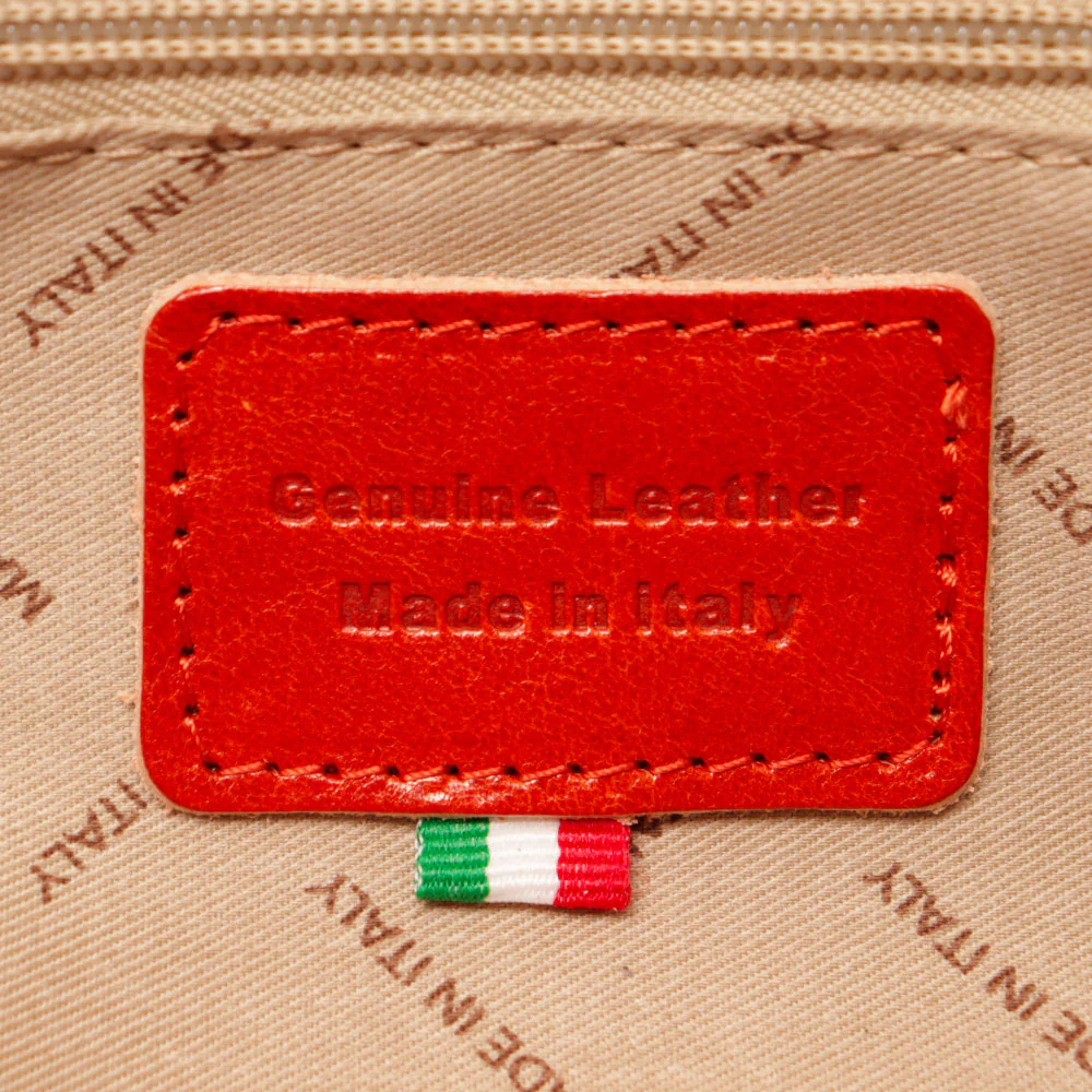 Borsa a Spalla VIAVERDI in Pelle Arancio Made in Italy linea Firenze - Image 10