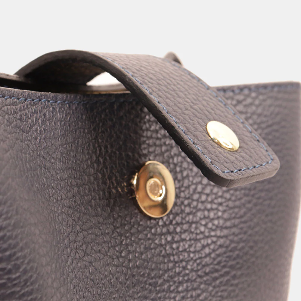 Borsa a Spalla VIAVERDI in Pelle Blu Made in Italy linea - Image 5