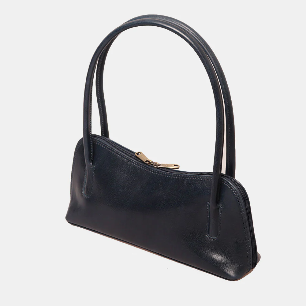 Borsa a Spalla VIAVERDI in Pelle Blu Made in Italy linea Firenze - Image 5