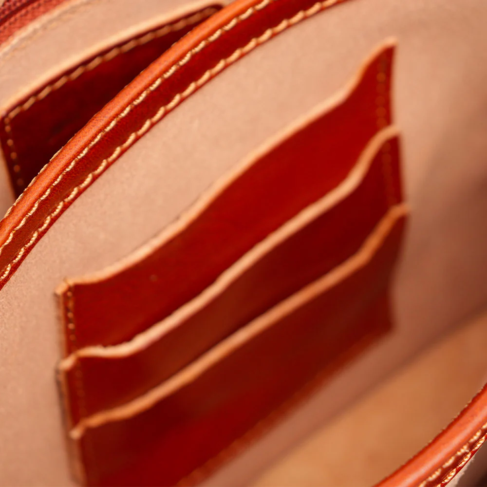 Borsa a Tracolla VIAVERDI in Pelle color color Cuoio Made in Italy linea Firenze - Image 11