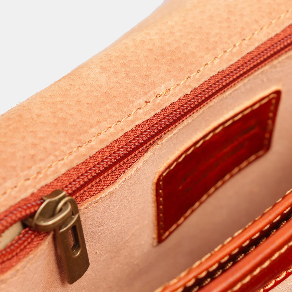 Borsa a Tracolla VIAVERDI in Pelle color color Cuoio Made in Italy linea Firenze - Image 12