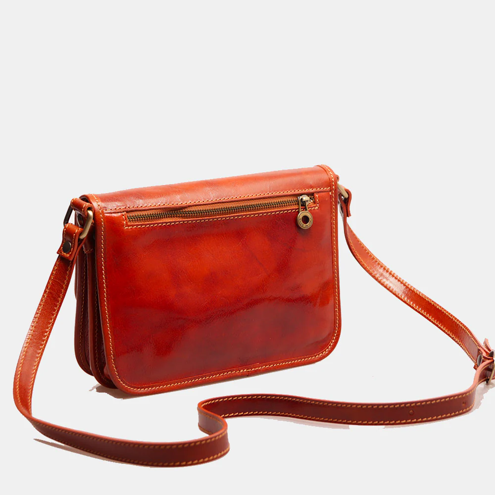 Borsa a Tracolla VIAVERDI in Pelle color color Cuoio Made in Italy linea Firenze - Image 6