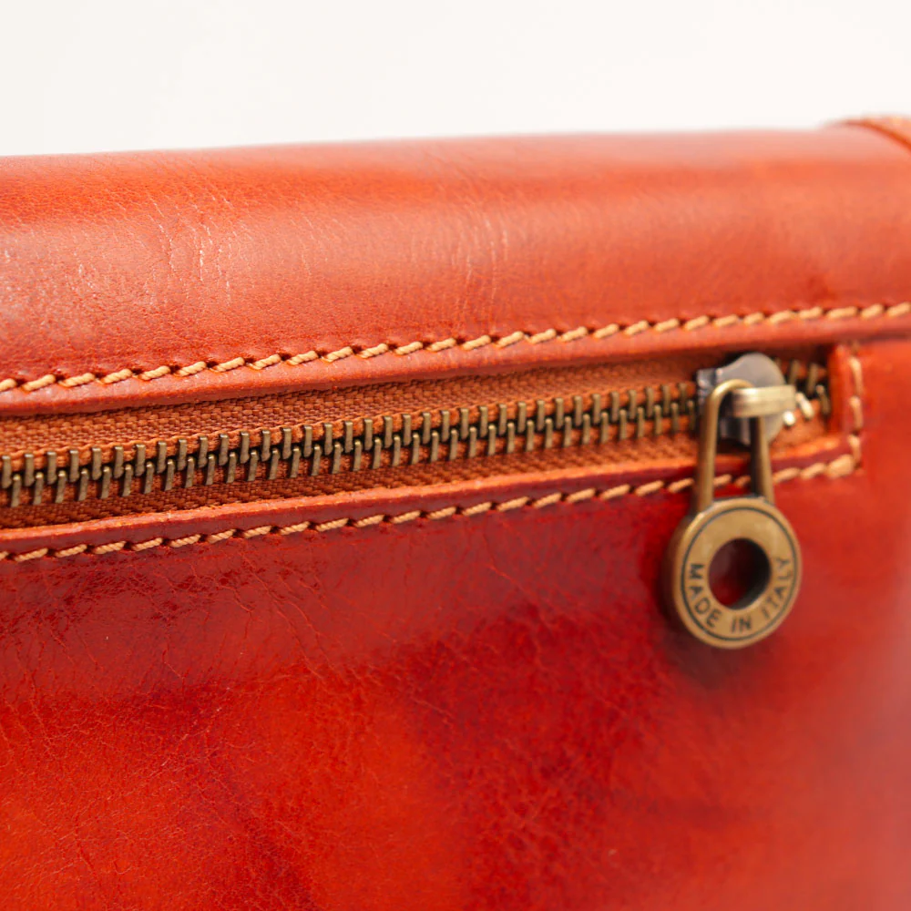 Borsa a Tracolla VIAVERDI in Pelle color color Cuoio Made in Italy linea Firenze - Image 9