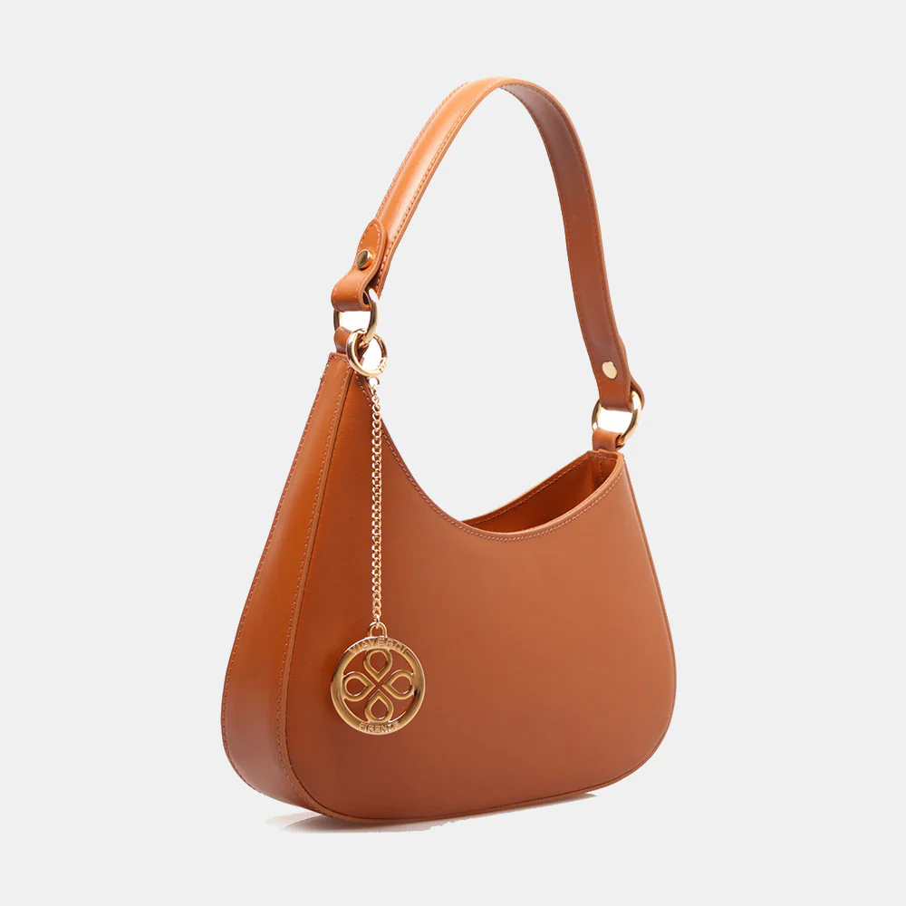 Borsa a Spalla VIAVERDI in Pelle color Cuoio Made in Italy linea Certaldo - Image 4