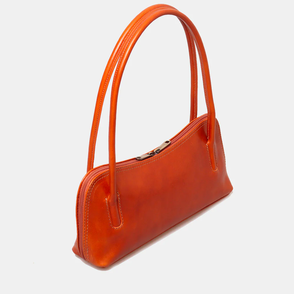 Borsa a Spalla VIAVERDI in Pelle color Cuoio Made in Italy linea Firenze - Image 4
