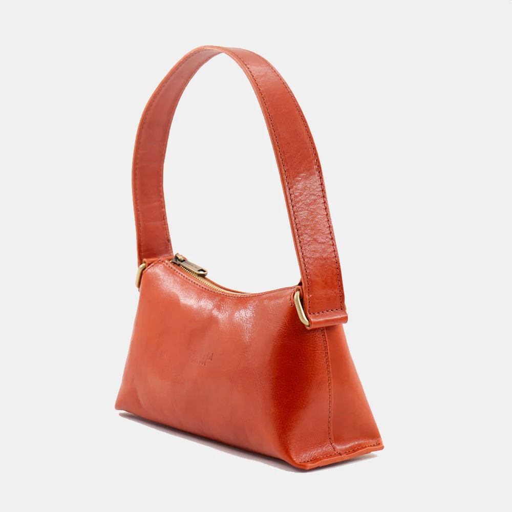 Borsa a Spalla VIAVERDI in Pelle color Cuoio Made in Italy linea Firenze - Image 3