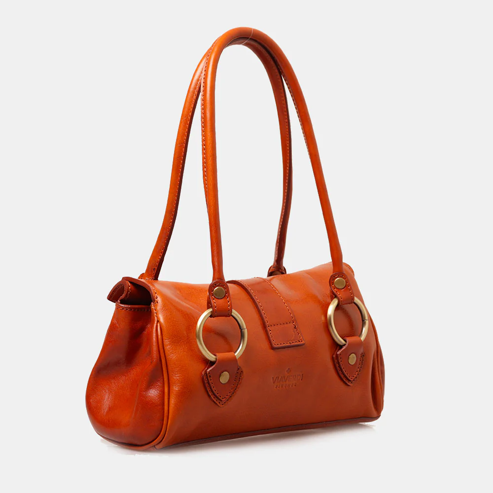 Borsa a Spalla VIAVERDI in Pelle Cuoio Made in Italy linea Firenze - Image 4