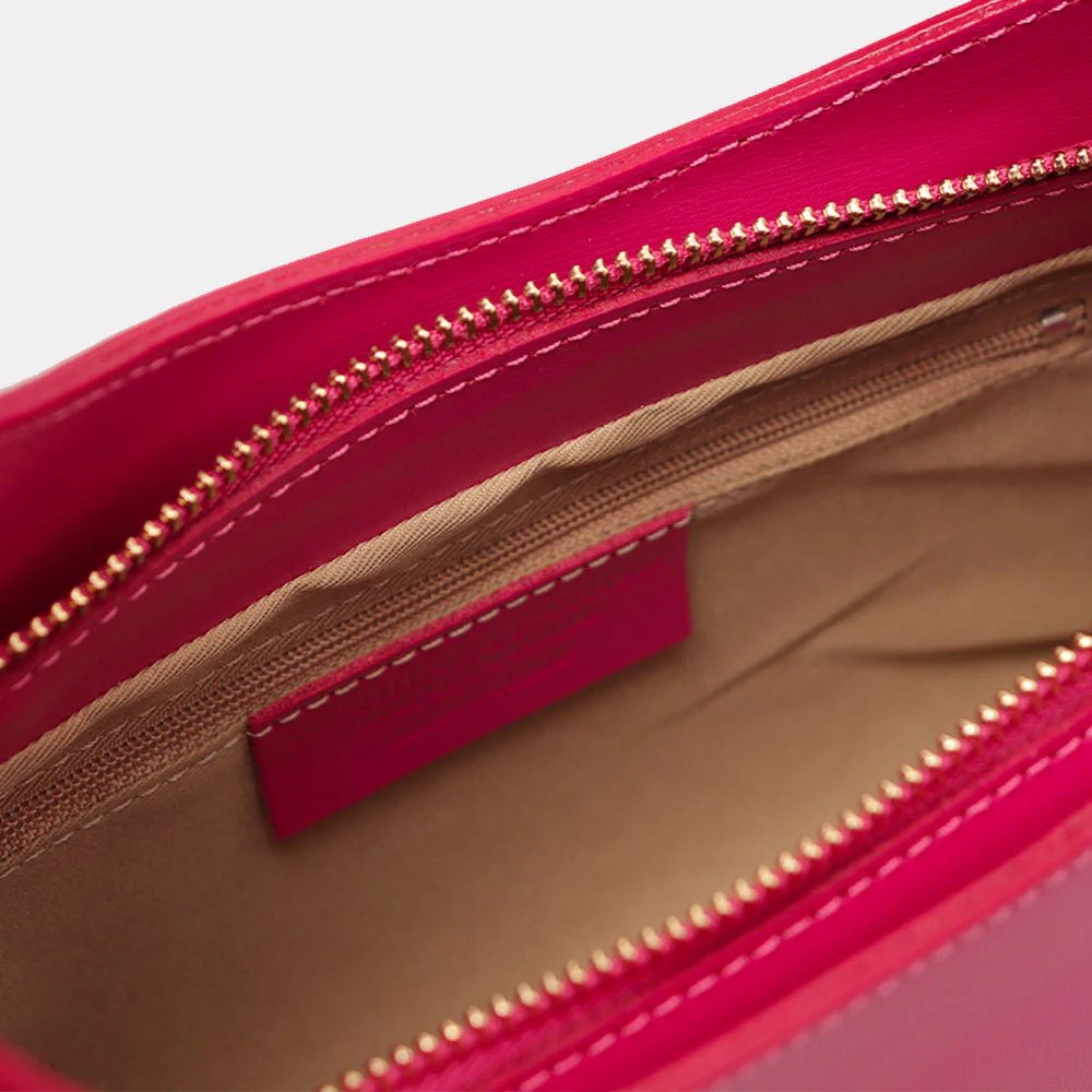 Borsa a Spalla VIAVERDI in Pelle Fucsia Made in Italy linea Certaldo - Image 10