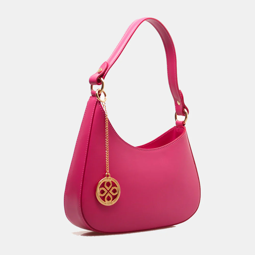 Borsa a Spalla VIAVERDI in Pelle Fucsia Made in Italy linea Certaldo - Image 5