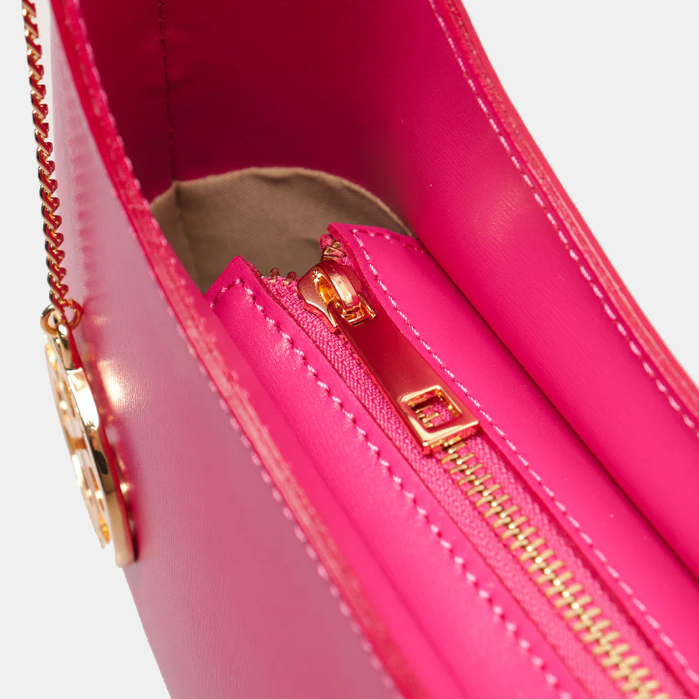 Borsa a Spalla VIAVERDI in Pelle Fucsia Made in Italy linea Certaldo - Image 9